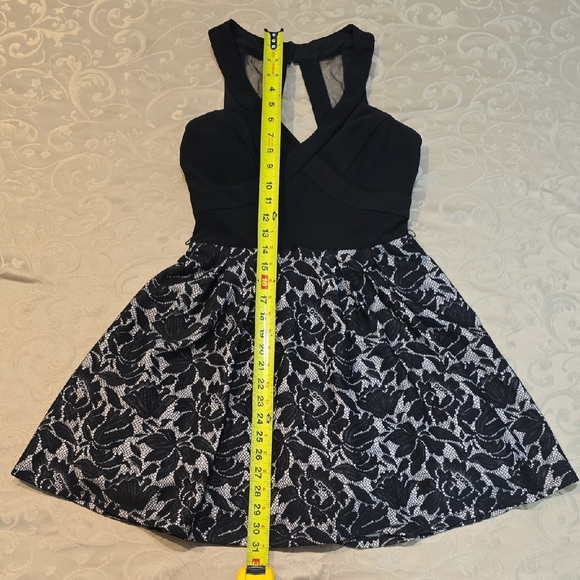 Crystal Doll Black Lace Mini Dress - Picture 4 of 8